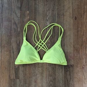 Old Navy Neon Yellow Criss Cross Back Bikini Top